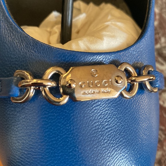 GUCCI blue leather pumps - Picture 5 of 5